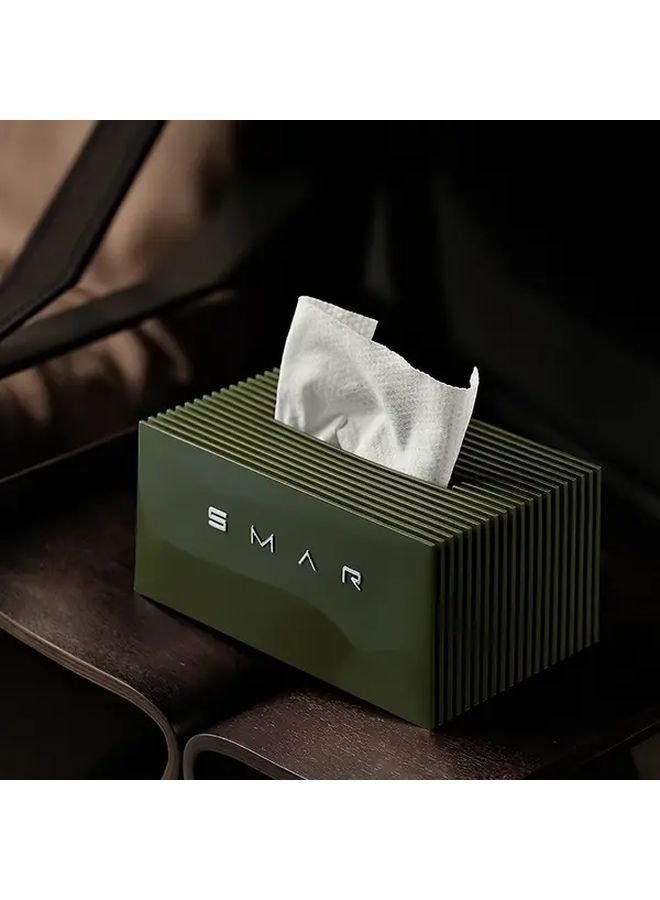 Cream White Large Capacity Tissue Box Holder With Lid Bathroom Desk Storage Organizer - Image 2